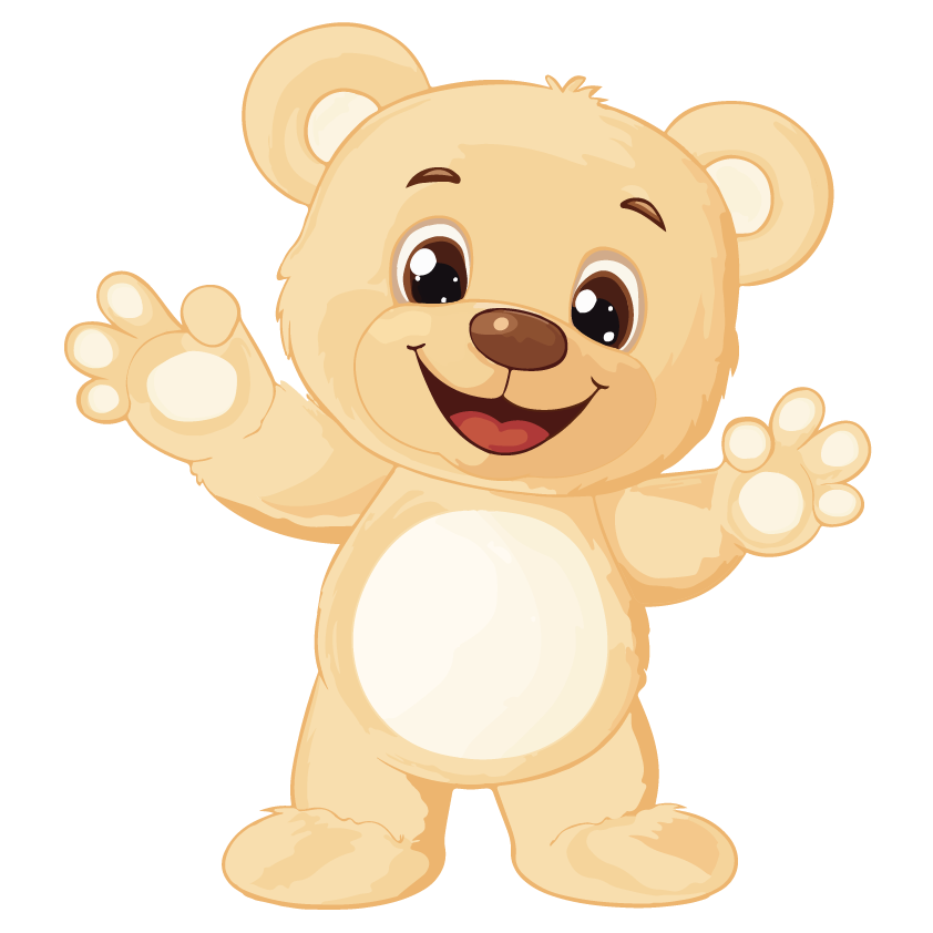 Bamse-maskot der vinker